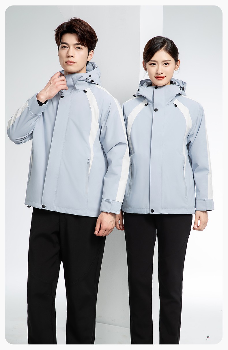 SL-9597 冬季工作服沖鋒衣加絨保暖工裝可拆卸印字定制學校公司超市外套(圖13)