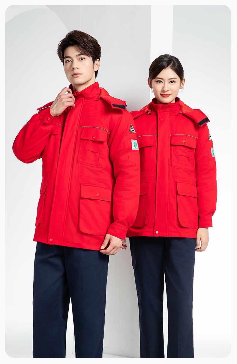 FJD8899Z 冬季純棉防靜電工作服棉服定制冷庫加厚保暖化工廠棉衣勞保服棉襖(圖13)